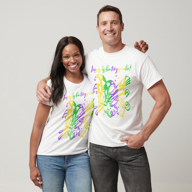 Laissez les bon temps rouler Typography Mardi Gras T-Shirt (Unisex)