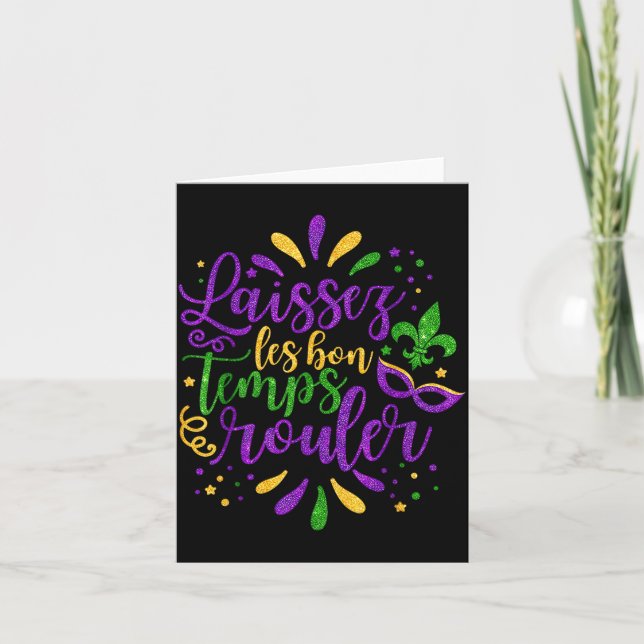 Laissez Les Bons Temps Rouler Mardi Gras 2026 Carn Card (Front)