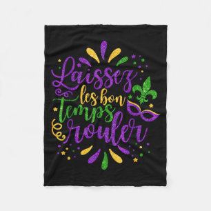 Laissez Les Bons Temps Rouler Mardi Gras 2026 Carn Fleece Blanket