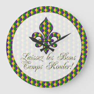 Laissez les Bons Temps Rouler! Mardi Gras Clock d1