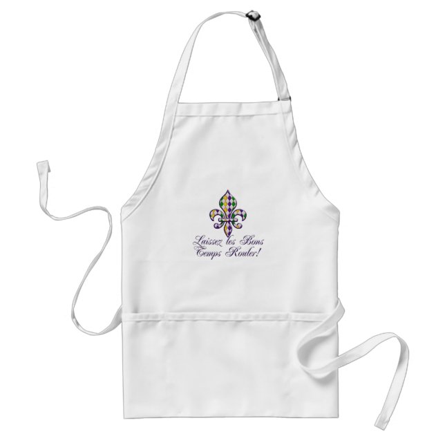 Laissez les Bons Temps Rouler Mardi Gras Fleur d2 Adult Apron (Front)