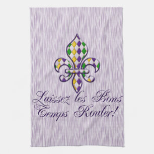 Laissez les Bons Temps Rouler Mardi Gras Fleur d2 Towel