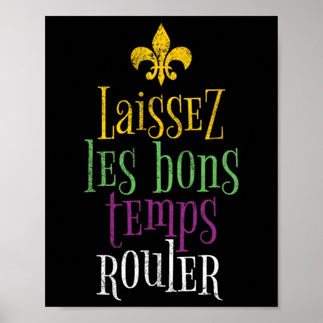 Laissez Les Bons Temps Rouler Mardi Gras Funny  Poster (Front)
