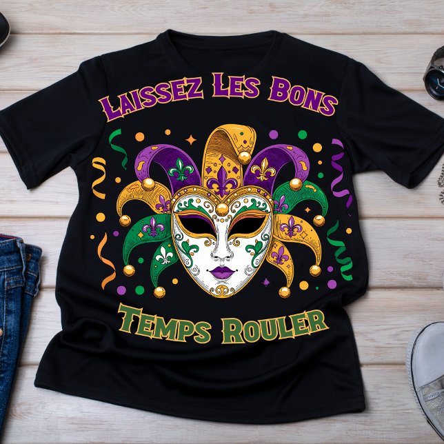 Laissez Les Bons Temps Rouler Mardi Gras Mask T-Shirt (Laissez Les Bons Temps Rouler Mardi Gras Mask T-Shirt)