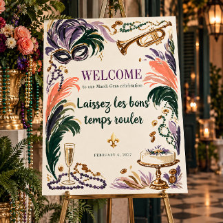 Laissez Les Bons Temps Rouler Mardi Gras Welcome Foam Board