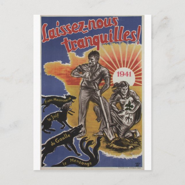Laissez-nous Propaganda Poster Postcard (Front)