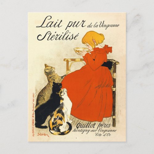 Lait pur de la Vingeanne strilis Vintage Poster Postcard