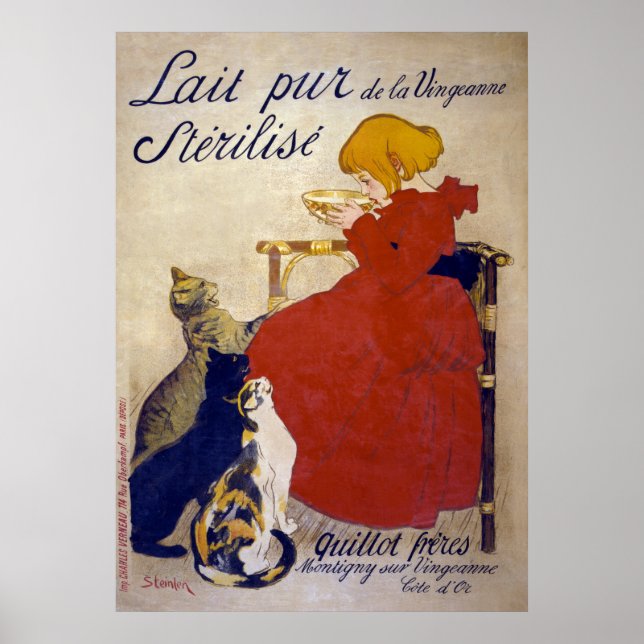 Lait pur stérilisé de la Vingeanne, Steinlen Poster (Front)