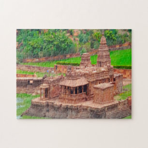 Lake Agasthya lake temple Bhuthanatha Badami Jigsaw Puzzle