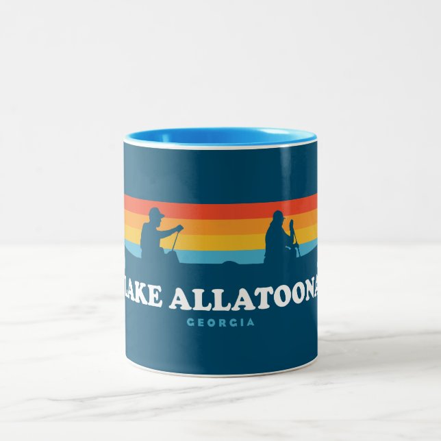 Lake Allatoona Georgia Canoe Two-Tone Coffee Mug (Center)