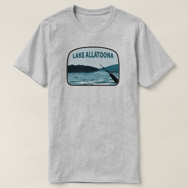 Lake Allatoona Georgia Fishing Rod T-Shirt (Design Front)