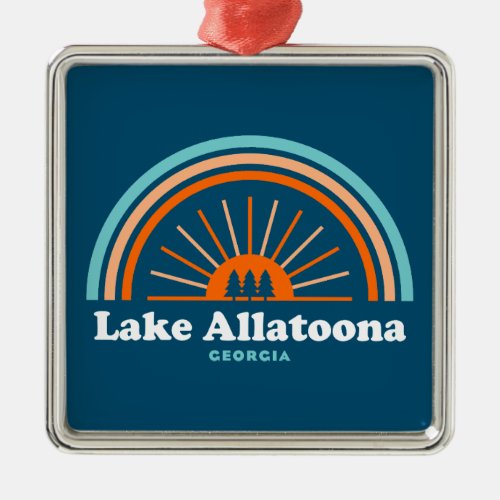 Lake Allatoona Georgia Rainbow Metal Ornament