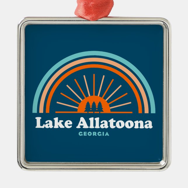 Lake Allatoona Georgia Rainbow Metal Ornament (Front)