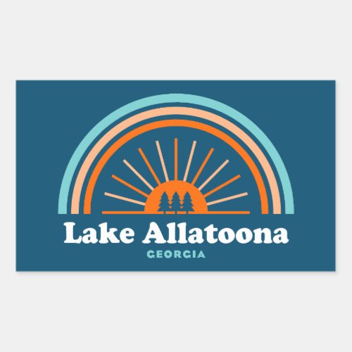 Lake Allatoona Georgia Rainbow Rectangular Sticker