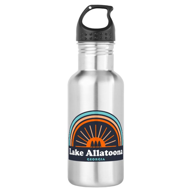 Lake Allatoona Georgia Rainbow Stainless Steel Water Bottle (Front)