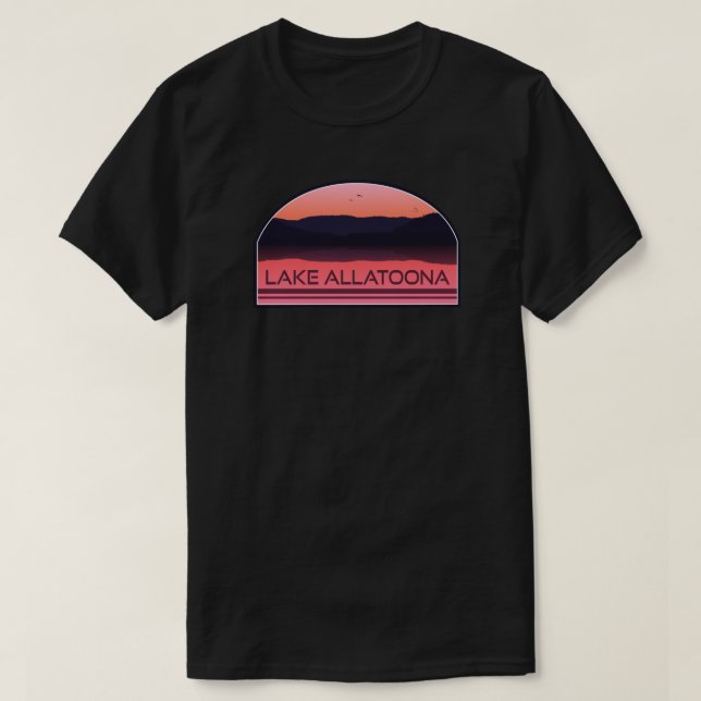 Lake Allatoona Georgia Red Sunrise T-Shirt (Design Front)