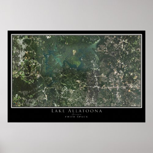 Lake Allatoona Georgia Satellite Poster Map