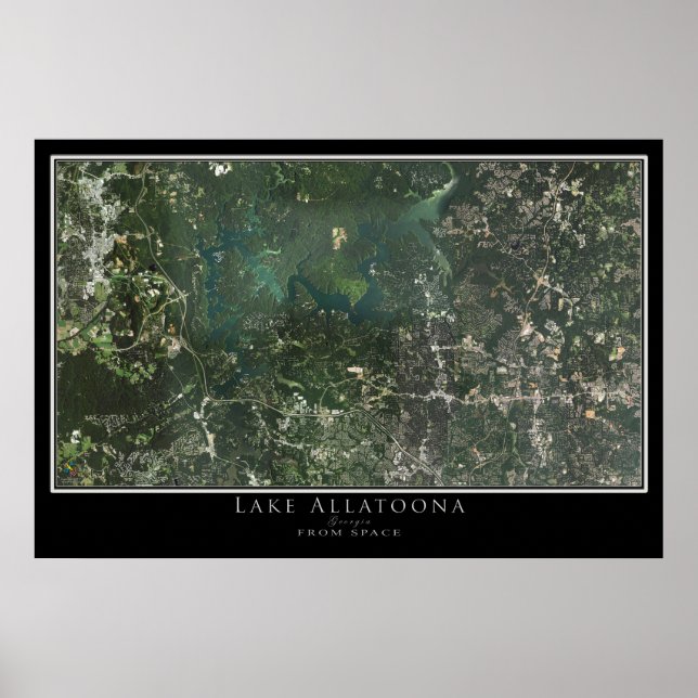 Lake Allatoona Georgia Satellite Poster Map (Front)