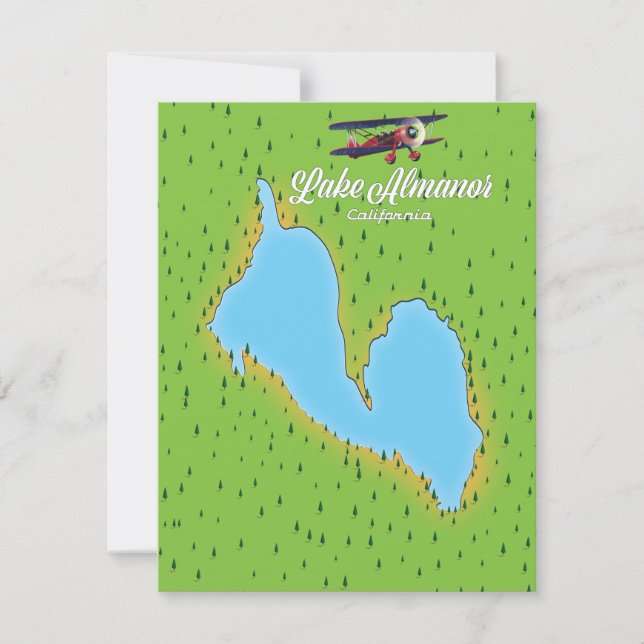 Lake Almanor California USA map (Front)