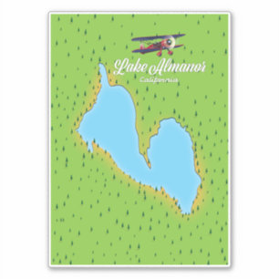 Lake Almanor California USA map Sticker