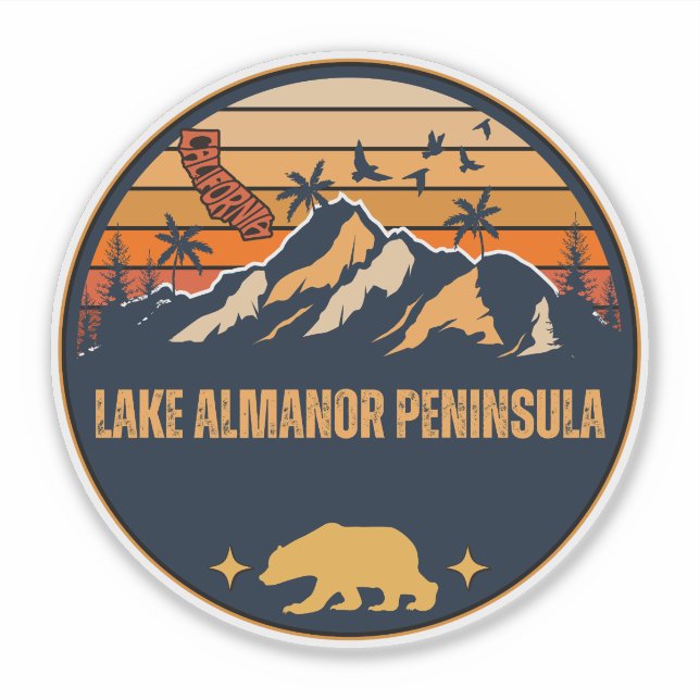 Lake Almanor Peninsula, California Sticker (Front)