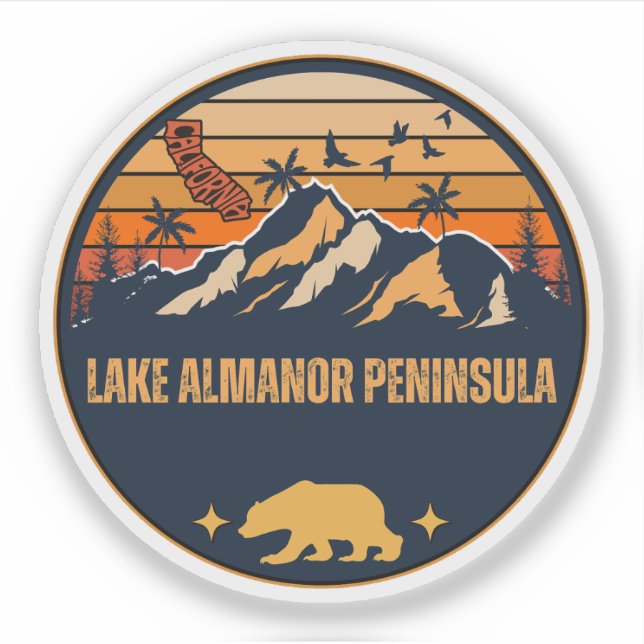 Lake Almanor Peninsula, California Sticker (Front)