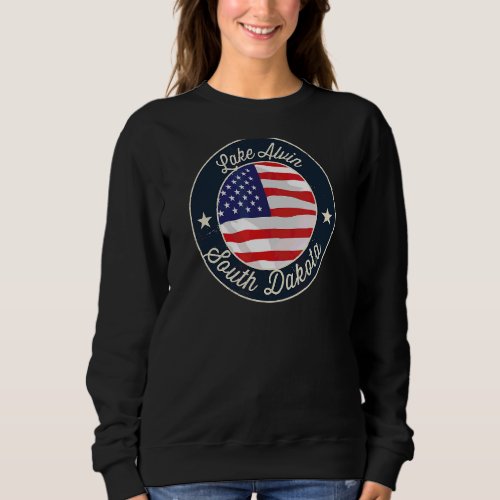 Lake Alvin  Patriotic South Dakota Souvenir Sweatshirt