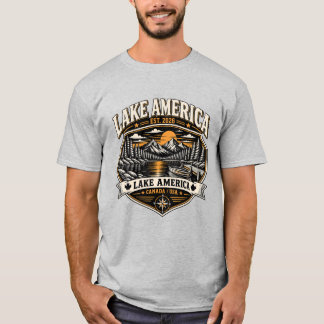 Lake America 2026 Canada USA Vintage Mountain Lake T-Shirt