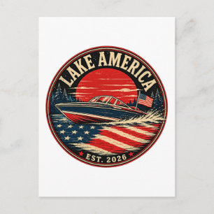 Lake America est 2026 political humor Postcard