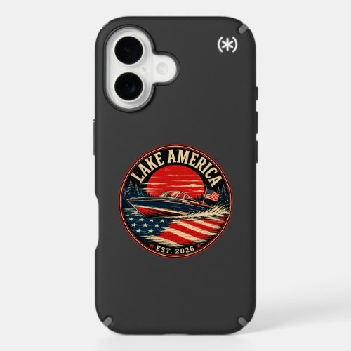Lake America est 2026 political humor iPhone 16 Case
