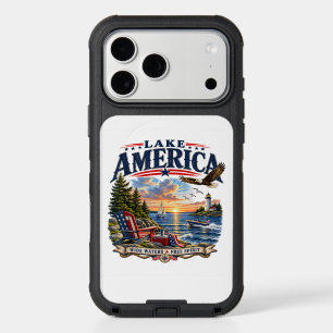 Lake America Sunset Patriotic Eagle iPhone 17 Pro Max Case