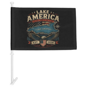 Lake America USA Previously Funny Patriotic Car Flag