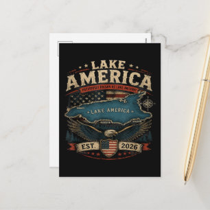 Lake America USA Previously Funny Patriotic Holiday Postcard