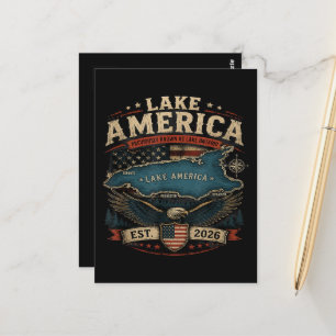 Lake America USA Previously Funny Patriotic Postcard