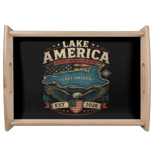 Lake America USA Previously Funny Patriotic Serving Tray