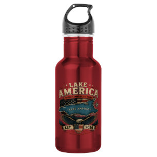 Lake America USA Previously Funny Patriotic Stainless Steel Water Bottle