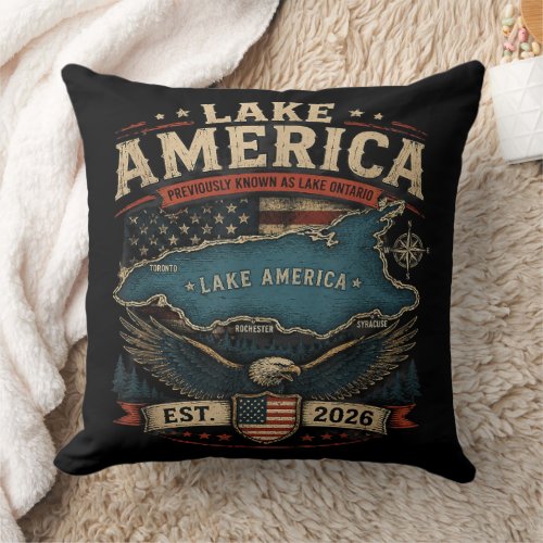 Lake America USA Previously Funny Patriotic Throw Pillow