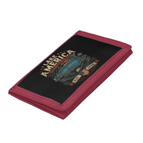Lake America USA Previously Funny Patriotic Tri-fold Wallet