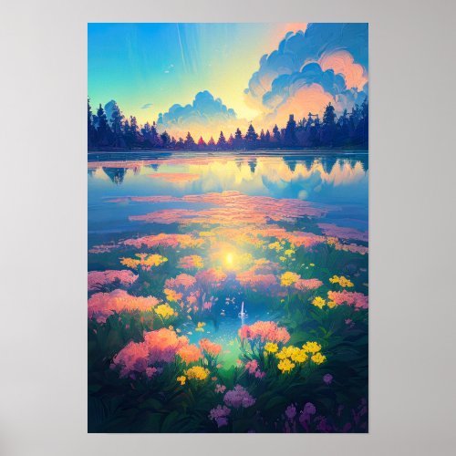 Lake Amidst the Wilderness Poster