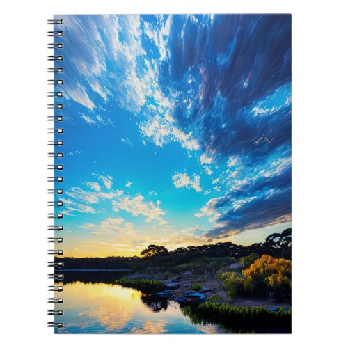 Lake and Beautiful Clouds at Dusk Notebook