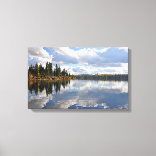 Lake and forest scene canvas print