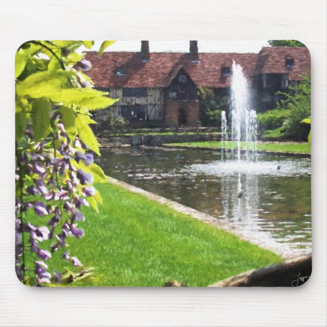 Lake and Fountain at RHS Wisley Mouse Pad (Front)