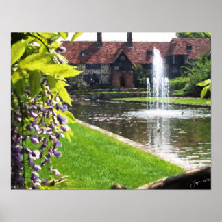Lake and Fountain at RHS Wisley Poster