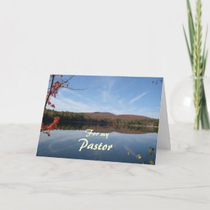 Lake and Hills Fall Pastor Appreciation Letterpress Thank You Card