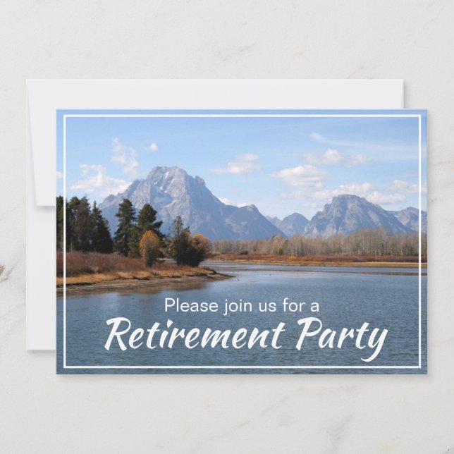 Lake and Mountains Retirement Party Invitation (Front)