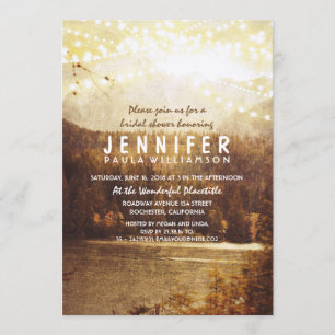 Lake and Mountains Rustic Bridal Shower Invitation