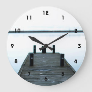 lake and porch . Kingston, Ontario, Canada Large Clock