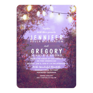 Lake Wedding Invitations Announcements Zazzle Lake And String Lights Outdoor Wedding Invitation