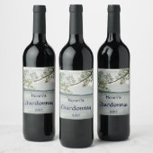 Lake and Willow Tree White Wine Label (Bottles)