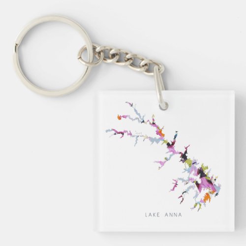 Lake Anna Silhouette Map Keychain